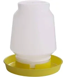 Little Giant® Complete Plastic Poultry Fount | 1 Gallon | Heavy Duty Plastic Gravity Fed Water Container Jar | Waterer for Chickens, Turkeys, Ducks & More | Made in USA | Yellow