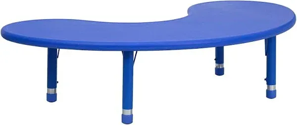 Flash Furniture Half-Moon Plastic Height Adjustable Activity Table YU-YCX-004-2-MOON-TBL