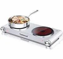 Hot Plate, Electric Stove Countertop Double Burners for Cooking Infrared Cera...