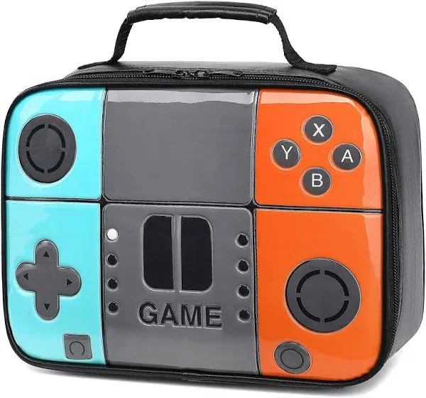 Insulated Lunch Box for Boys,Game Bag School Game Green Orange 