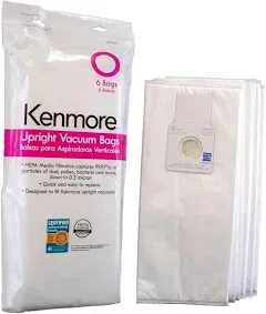 Kenmore 53294 Style O HEPA Cloth Vacuum Bags for Kenmore Upright Vacuum Cleaners 6 Pack,White