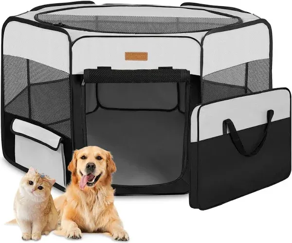 Pet Playpen Portable Foldable Playpen for Dog/Cat/Puppy Exercise Small Black