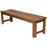 Shine Company 5 ft. Backless Wooden Garden Bench, Oak