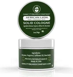 Oak City Beard Company - African Lion - Solid Cologne - 1 Ounce - Amber - Frankincense - Myrrh - Patchouli - Exotic