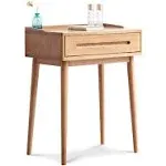 HomSof 100% Solid Wood Dressing Table Makeup Vanity Table Storage Drawer Oak