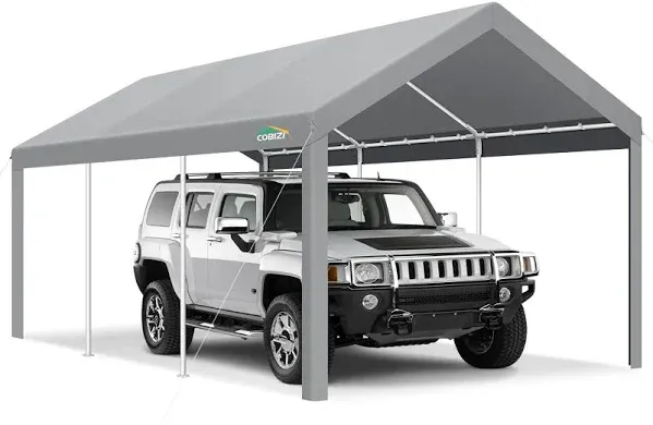 COBIZI Carports 10X20 Heavy Duty Car Canopy Garage with Roll-Up Ventilation Wind