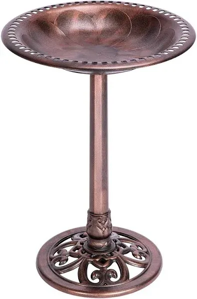 28 inch Height Polyresin Lightweight Antique Outdoor Garden Bird Bath