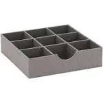 Drawer Organizer 9 Sections Hardsided Tray in Silver