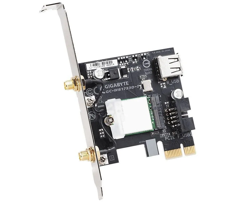 Gigabyte GC-WB1733D-I Wireless AC1750 Bluetooth 5.0 Dual Band PCI-Express WiFi Card