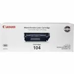 Canon Genuine Toner, Cartridge 104 Black (0263B001), 1 Pack, for Canon imageCLASS D420, D480, MF4150d, MF4270dn, MF4350d, MF4370dn, MF4690 Laser Printer and FAXPHONE L120, L90