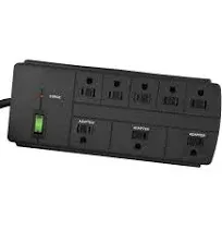 Go Green Power GG-18316BK 8-Outlet Surge Protector