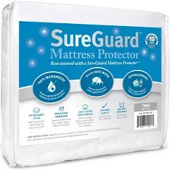 Sureguard Full Extra Long (XL) Mattress Protector - 100% Waterproof, Hypoallerge