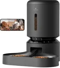 Automatic Cat Feeder with 1080P HD Camera&amp;Sound Alerts for Two Pets-Cats&amp;Dogs