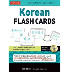 Korean Flash Cards Kit: Learn 1,000 Basic Korean Words and Phrases Quickly and E