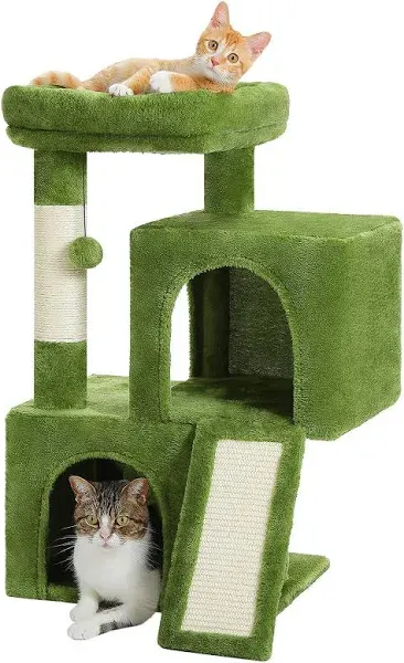 Cat Tree, 30 Inches Cat Tower with Dual Condos for Indoor Cats, Plush Cat Hou...