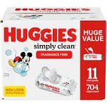 Huggies Simply Clean Unscented Baby Wipes 11 Count