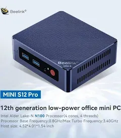 Beelink Mini PC Mini S12 Pro Intel 12th N100 DDR4 SSD