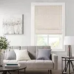 Galen Basketweave Room Darkening Cordless Roman Shade - White - 33x64"