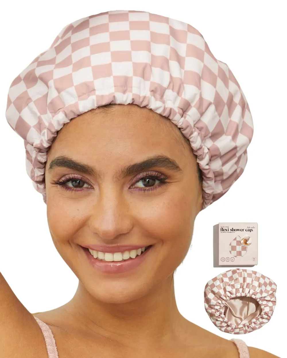 Kitsch Satin Lined Flexi Shower Cap