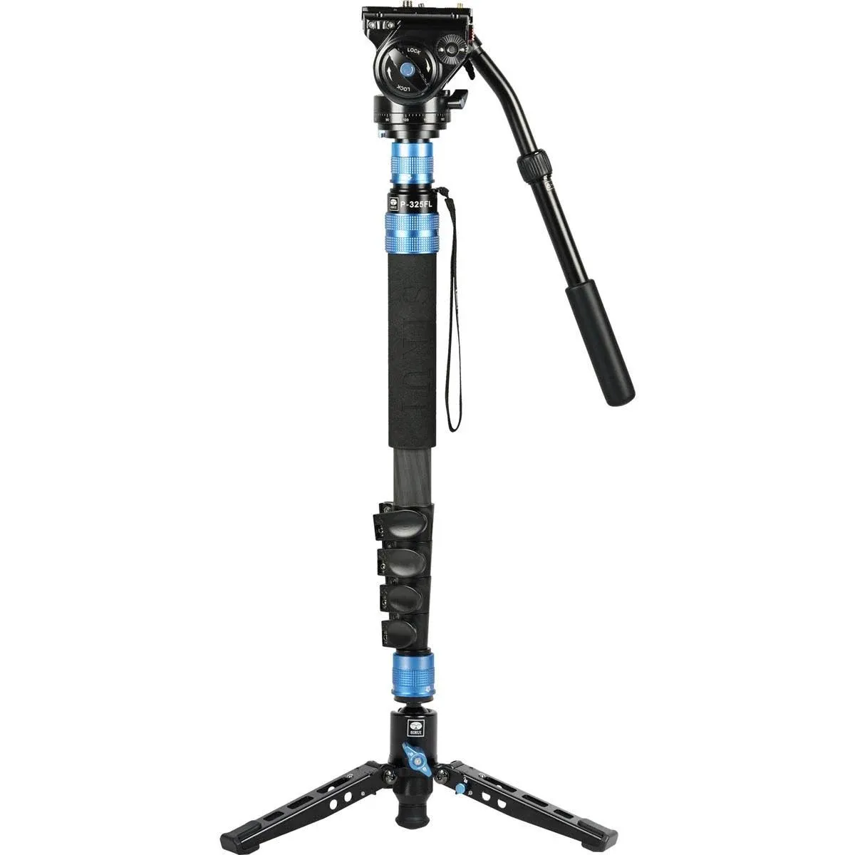 SIRUI P325FL 5 Section Carbon Fiber 360 Panning Monopod, VH-10 Fluid Video Head