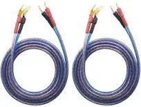 KK Cable YB-H 1pair Set(4 Spade Plug & 4 Pin Plug) HiFi OFC Speaker Wire, Spade Plug to Pin Type Plug. YB-H (3M(9.84ft))