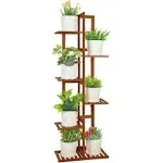 ROSSNY Plant Stand Indoor 6 Tier 7 Potted Bamboo Plant Stands for Indoor Plants Corner Plant Stand Tiered Plant Stands Plant, Bamboo