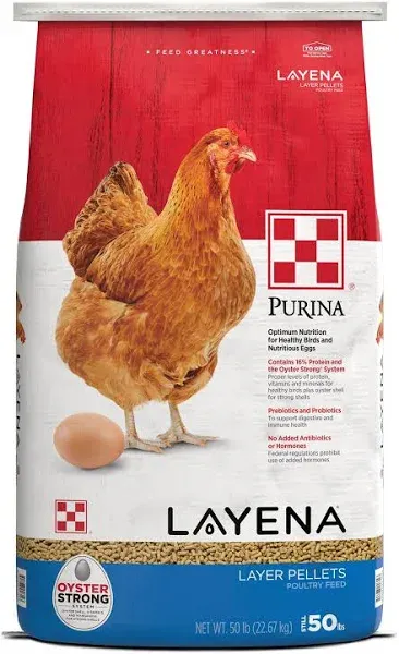 Purina Layena Layer Pelleted Chicken Feed, 50 lb. Bag