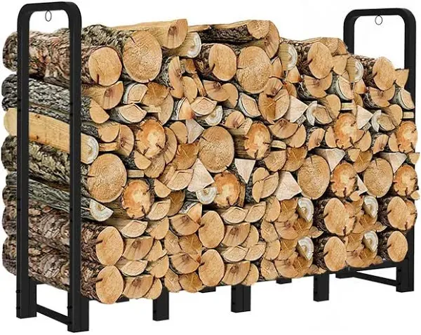 Artibear Firewood Rack Stand 4ft Heavy Duty Logs Holder for Outdoor Indoor Fireplace Metal Wood Pile Storage Stacker Organizer