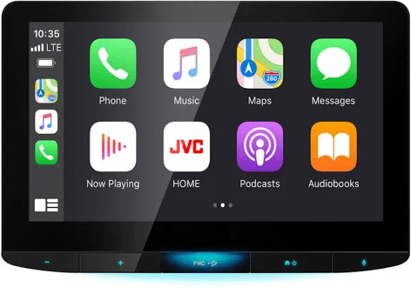 JVC KW-Z1000W Extra Large 10.1" Receiver Safe Driver's Bundle with Voxx HD Backup Camera. Double-DIN Stereo with Floating HD Display, Apple CarPlay, Android Auto, SiriusXM and Maestro Ready, Bluetooth