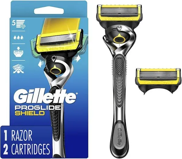 Gillette ProGlide Shield Men 5-Blade Razor (1 Handle &amp; 2 Cartridges)