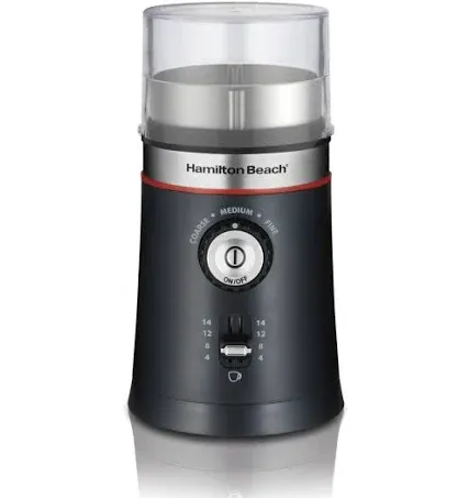 Hamilton Beach 10oz Electric Coffee Grinder with Multiple Grind Settings for up to 14 Cups, Stainless Steel Blades, Black