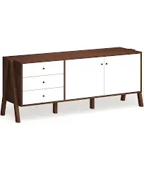 Carson Carrington Trollhattan White Walnut Wood Sideboard Storage Cabi