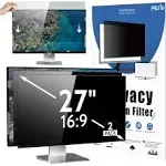 Peslv 2-Pack 27 inch 16:9 Computer Privacy Screen for Widescreen Monitor, 27inch Removable Anti Blue Light Glare Eye Protection Shield, Black