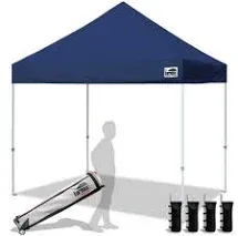 Eurmax USA Standard 10x10ft Patio Pop Up Canopy Tent for Outdoor Events Commercial Instant Canopies with Heavy Duty Roller Bag,Bonus 4 Canopy Sand Bags(Khaki)