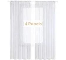 Anjee 96 Inches Long Voile Semi Sheer Curtains