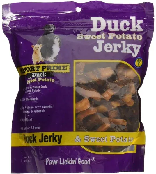 Savory Prime Dog Treats Duck Sweet Potato Jerky