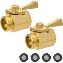 Cubilan Super Heavy Duty Garden Hose Shut Off Valve, 2 Pack Solid Brass Water Hose Shut-off Ball Valve Adapter Connector B0969Y9G4Y