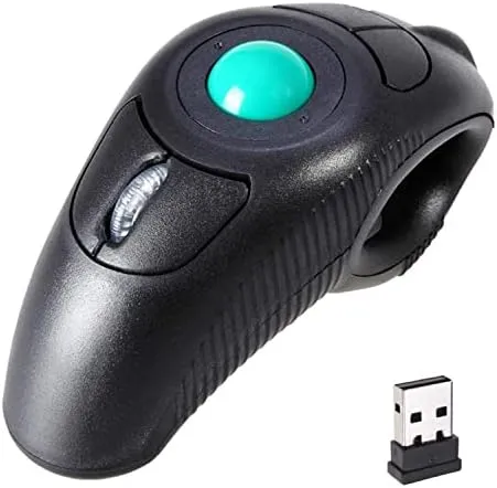 Brainytrade Image Wireless USB Handheld Finger Trackball Mouse