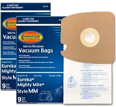 9 micro filtration Vacuum Bags for Eureka MM Mighty Mite 3670 and 3680 Canister