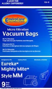 Envirocare 9 Micro Filtration Vacuum Bags Model 153-9