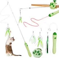 BEBOBLY 3-in-1 Retractable Cat Wand Toy