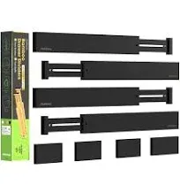 Bamboo Drawer Dividers Organizers, Drawer Separators Splitter,17-22 Inches Long 