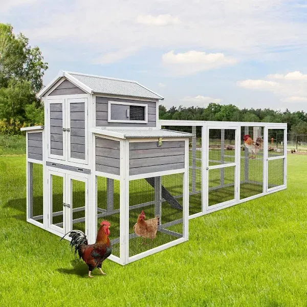 YOPTO 150" Chicken Coop with Two Nesting Boxes, Sliding Door, Extra Large, Hen House