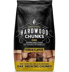 Fire & Flavor - Fire & Flavor Premium Smoking Wood Chunks, 4-Lbs, Oak