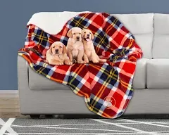 Petmaker Waterproof Reversible Plaid Pet Blanket