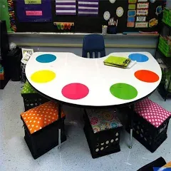 Colorful Dry Erase Dots Circles,Colorf<wbr/>ul Dry Erase Circles for Classroom Tabl...