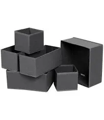 SONGMICS Foldable Fabric Storage Bins for Socks, Underwear, Bras, Ties, Scarves Gray / 6 Set