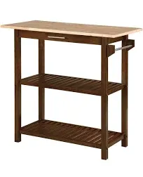 Convenience Concepts Designs2Go 3 Tier Butcher Block Kitchen Prep Island with Drawer