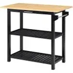 Convenience Concepts Designs2Go 3 Tier Butcher Block Kitchen Prep Island with Drawer, Black