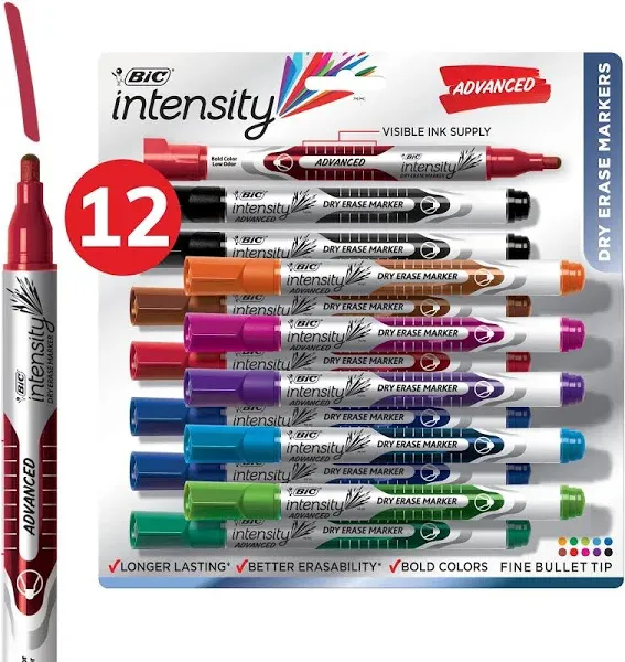 BIC Intensity Advanced Dry Erase Marker Pocket-Style